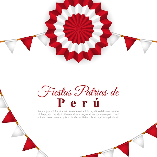 Vectorillustratie van Happy Peruvian National Holidays social media story feed mockup template