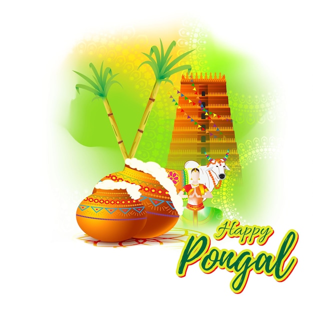 Vectorillustratie van Happy Pongal