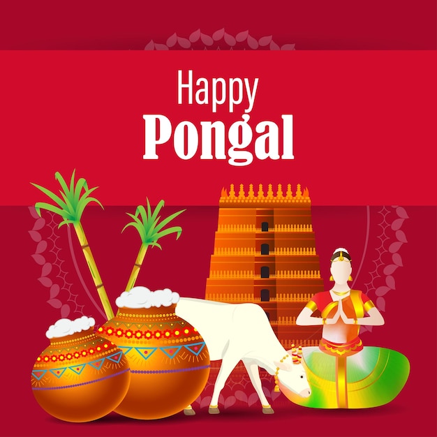 Vectorillustratie van happy pongal