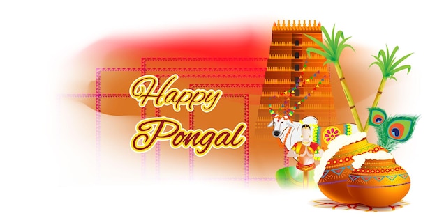 Vectorillustratie van Happy Pongal