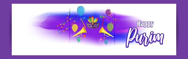 Vectorillustratie van Happy Purim-festivalgroet