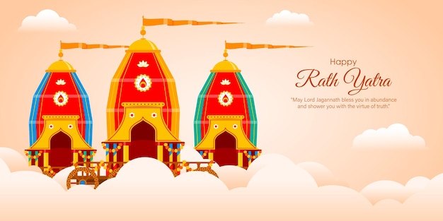 Vectorillustratie van Happy Rath Yatra social media story feed mockup template