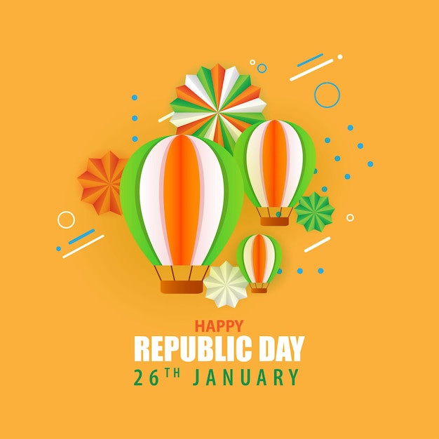 Vectorillustratie van Happy Republic day concept banner