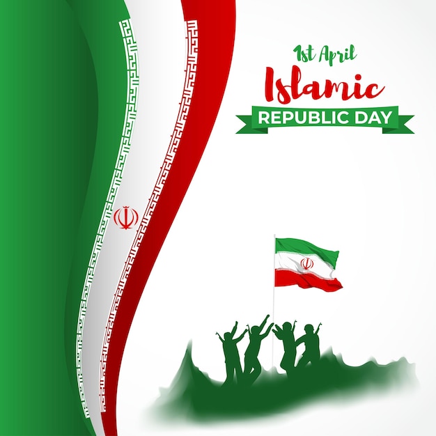 Vectorillustratie van happy republic day iran