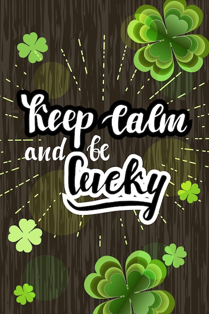 Vectorillustratie van Happy Saint Patricks Day met handgetekende zin