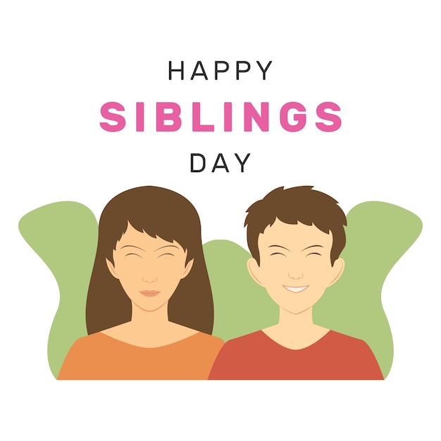 Vectorillustratie van Happy Siblings Day in platte cartoonstijl