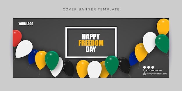 Vector vectorillustratie van happy south africa freedom day facebook cover banner mockup template