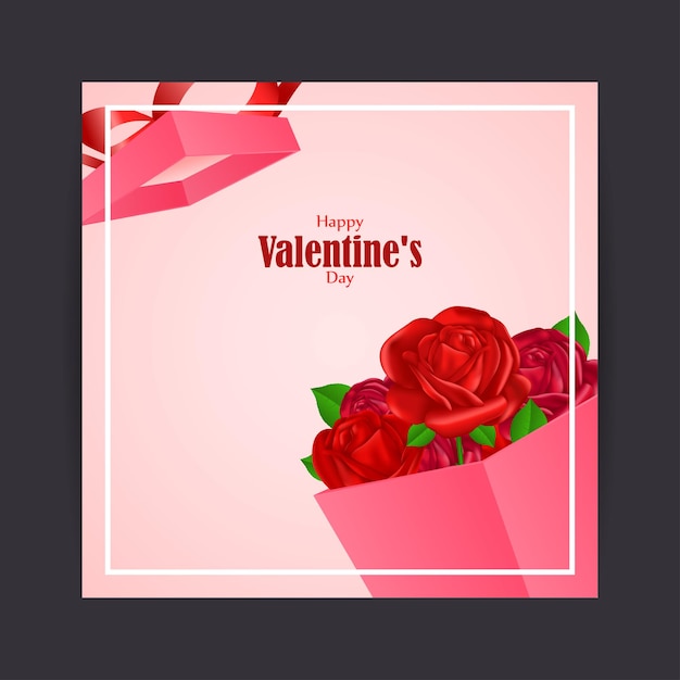 Vectorillustratie van Happy Valentine's Day Photoframe concept groet