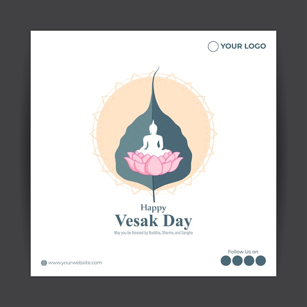 Vectorillustratie van Happy Vesak Day social media story feed mockup template