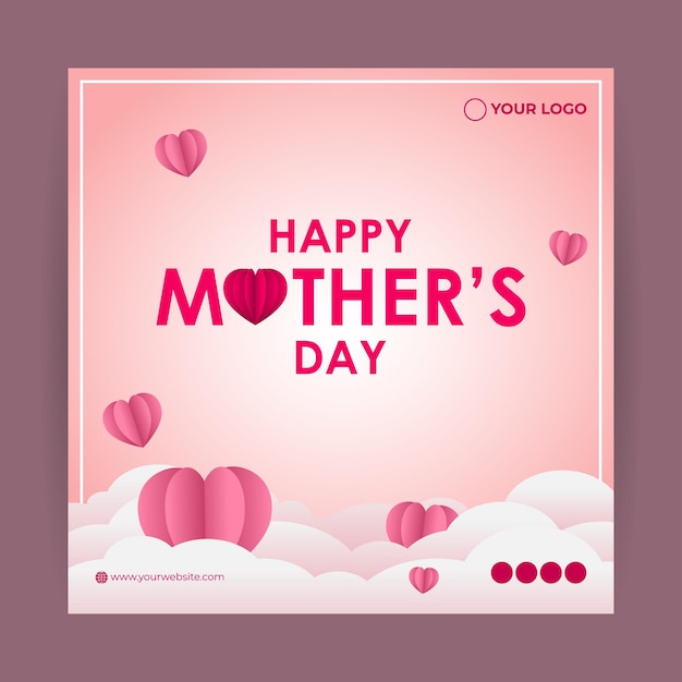 Vectorillustratie van HappyMother's Day social media story feed mockup template