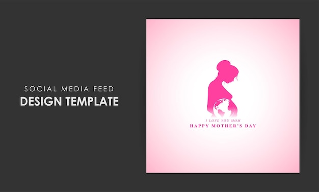 Vectorillustratie van HappyMother's Day social media story feed mockup template