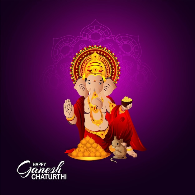 Vectorillustratie van heer Ganesha voor gelukkige Ganesh Chaturthi