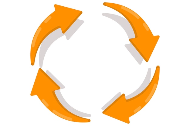 vectorillustratie van het concept van draaien of symbool van twee roterende pijlen