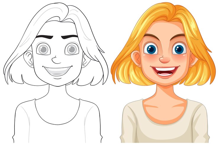 Vector vectorillustratie van het gelukkige meisje