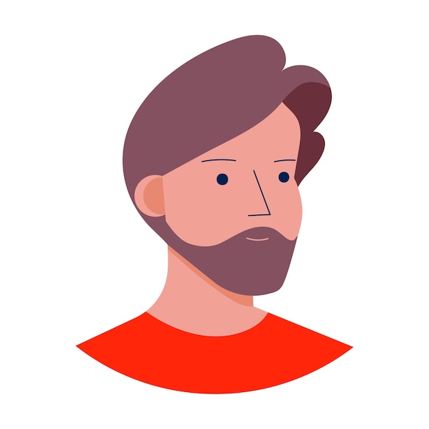 Vectorillustratie van het gezicht van een platte man