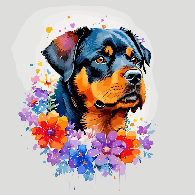 Vectorillustratie van het gezicht van een Rottweiler