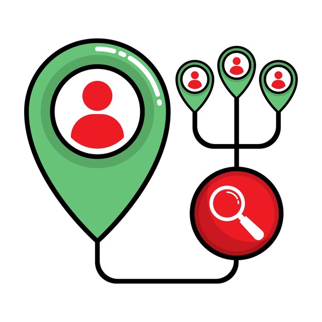 Vector vectorillustratie van het gps-exploratie-icon