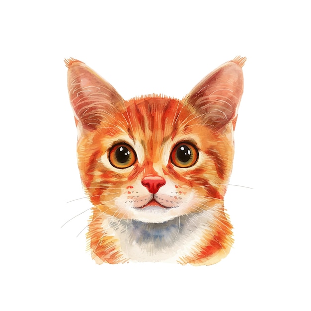 Vectorillustratie van het hoofd van een kat in waterverfstijl