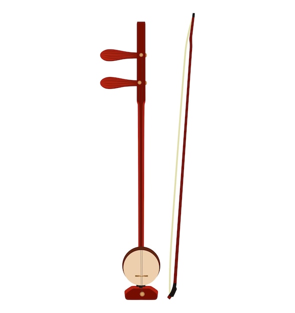 Vectorillustratie van het Icon van het Chinese Oosterse Muziekinstrument Banhu