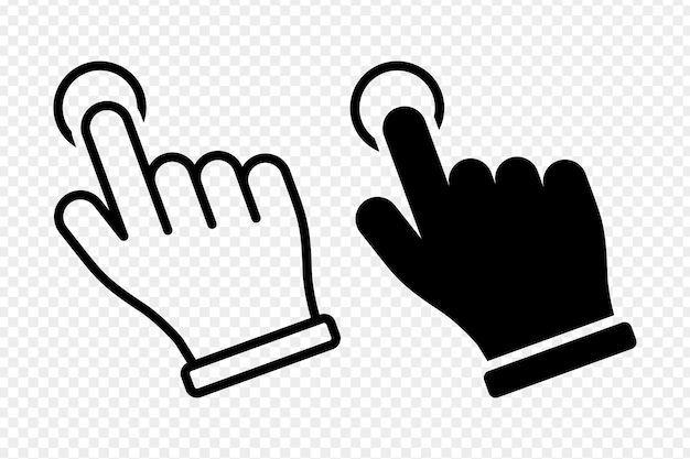 Vectorillustratie van het icoon van de handcursor geïsoleerd op een doorzichtige achtergrond