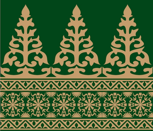 Vectorillustratie van het indonesische riau maleisische batikmotief geschikt voor batikmotieven stofmotieven