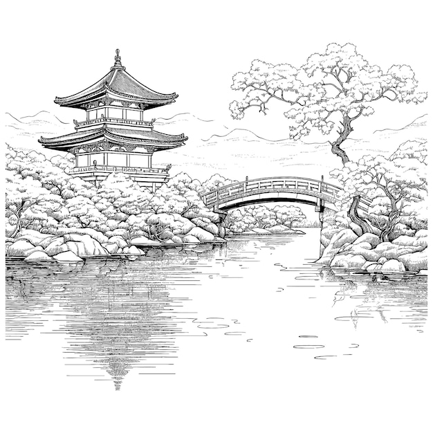 Vector vectorillustratie van het japanse feodale tijdperk