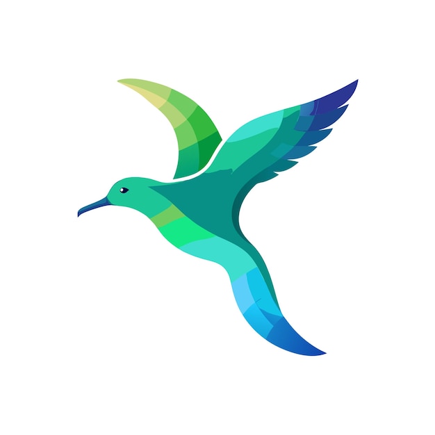Vectorillustratie van het kleurrijke vogelgradiëntlogotype