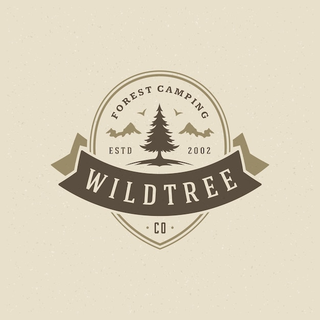 Vectorillustratie van het logo van de boscamping