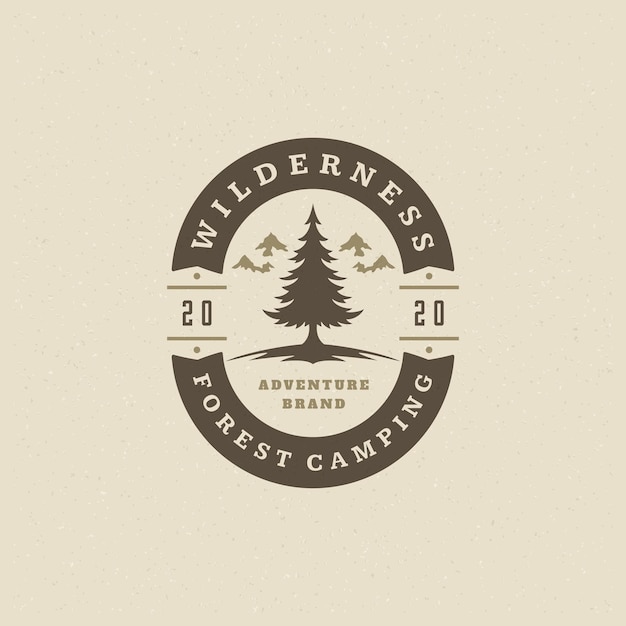 Vector vectorillustratie van het logo van de boscamping