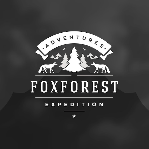 Vectorillustratie van het logo van de boscamping