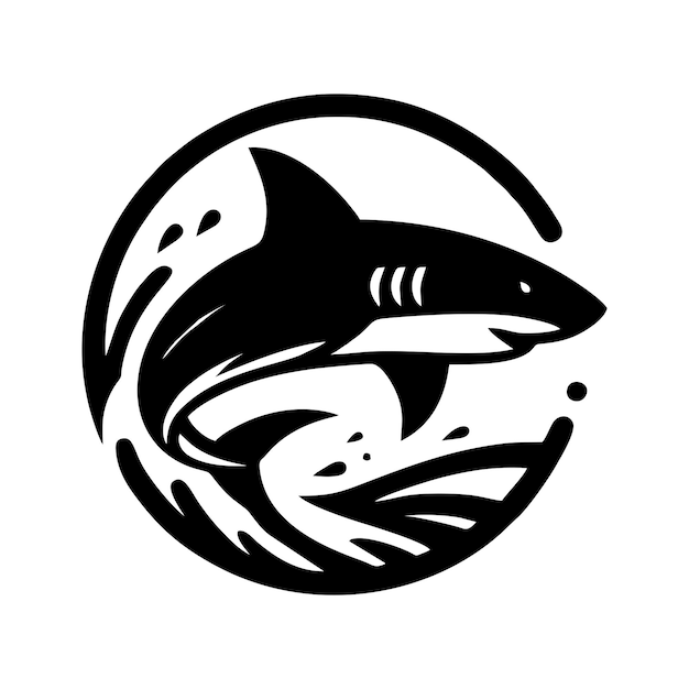 Vectorillustratie van het logo van de haai Zwarte haai