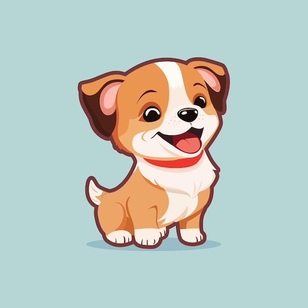 Vectorillustratie van het logo van de schattige kleine hondenmascotte