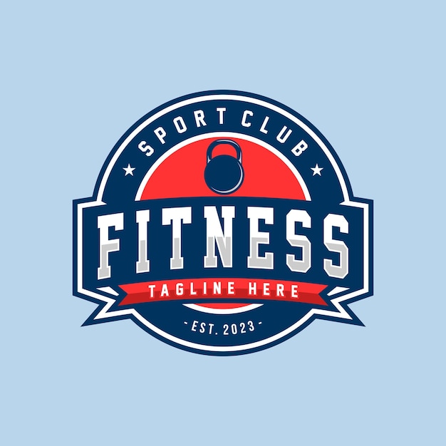 Vectorillustratie van het logo van de sportschool emblemen etiketten en ontwerpsjabloon