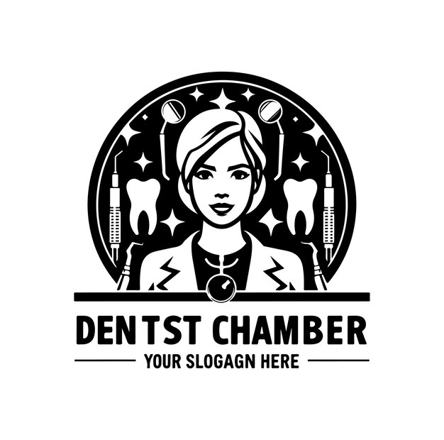Vectorillustratie van het logo van de tandheelkundige kamer