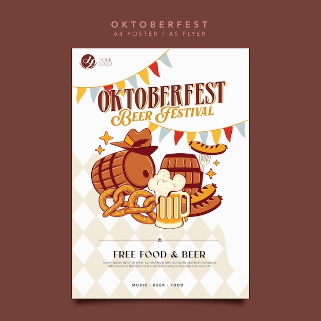 Vector vectorillustratie van het oktoberfest bierfestival