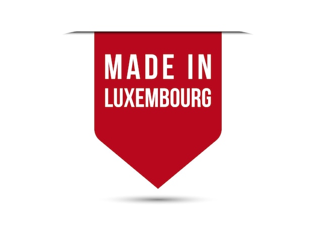 Vectorillustratie van het ontwerp van de rode vlag van Made in Luxembourg