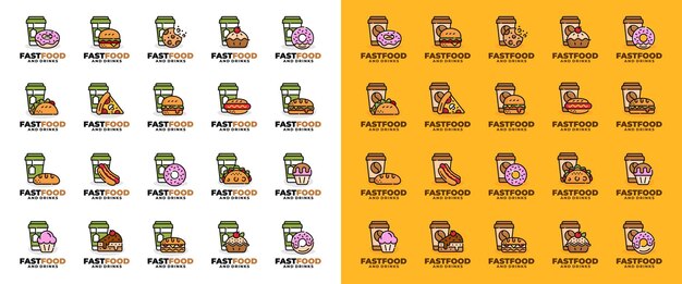 Vector vectorillustratie van het ontwerp van het fastfood-logo