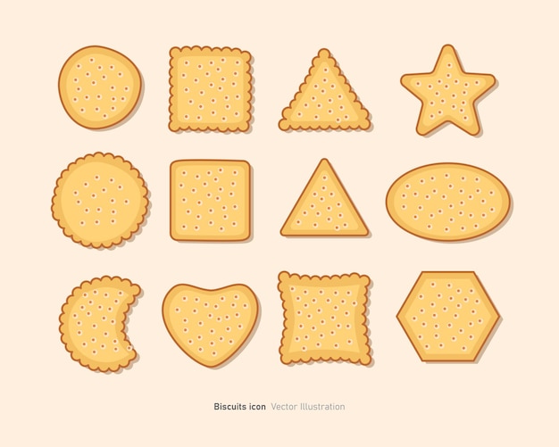 Vectorillustratie van het ontwerp van het icoon van de koekjes