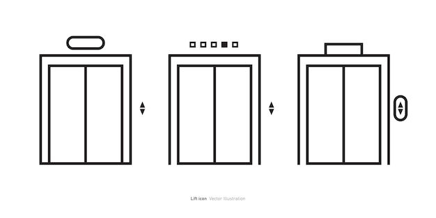 Vector vectorillustratie van het ontwerp van het icoon van de lift