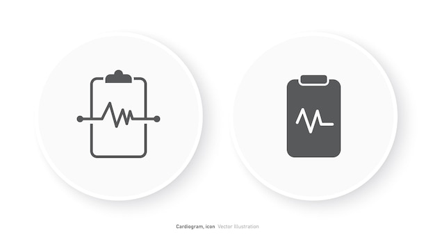 Vectorillustratie van het ontwerp van het icoon van het cardiogram