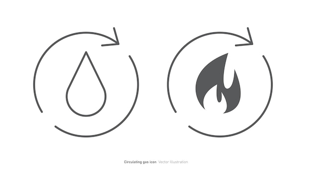 Vectorillustratie van het ontwerp van het icoon van het circulerende gas