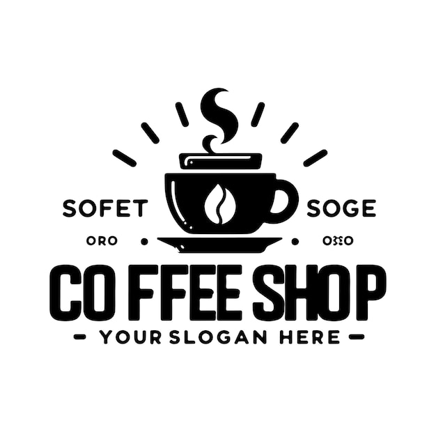 Vectorillustratie van het ontwerp van het logo van de koffieshop