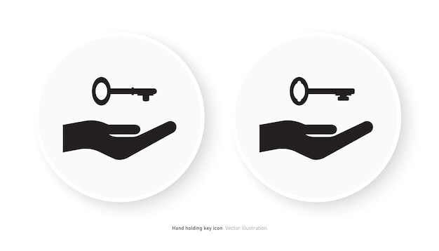 Vectorillustratie van het ontwerp van het sleutelpictogram met de hand