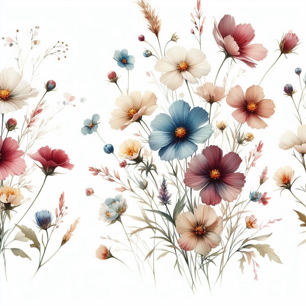 Vectorillustratie van het patroon van wilde bloemen