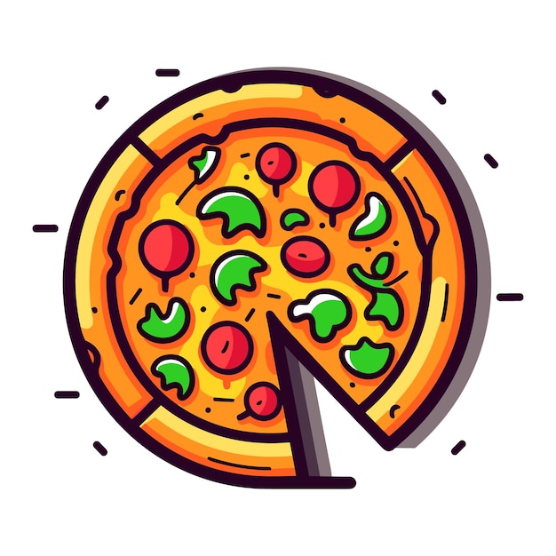 Vectorillustratie van het pizzacone