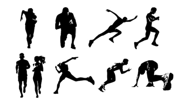 vectorillustratie van het runnen van atleetsilhouet