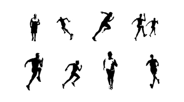 vectorillustratie van het runnen van atleetsilhouet