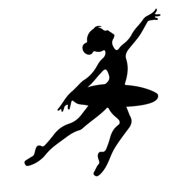 Vectorillustratie van het silhouet van de ballerina