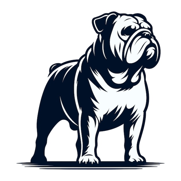 Vector vectorillustratie van het silhouet van de bulldog