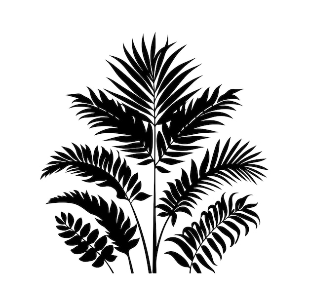 Vector vectorillustratie van het silhouet van de jungleplant